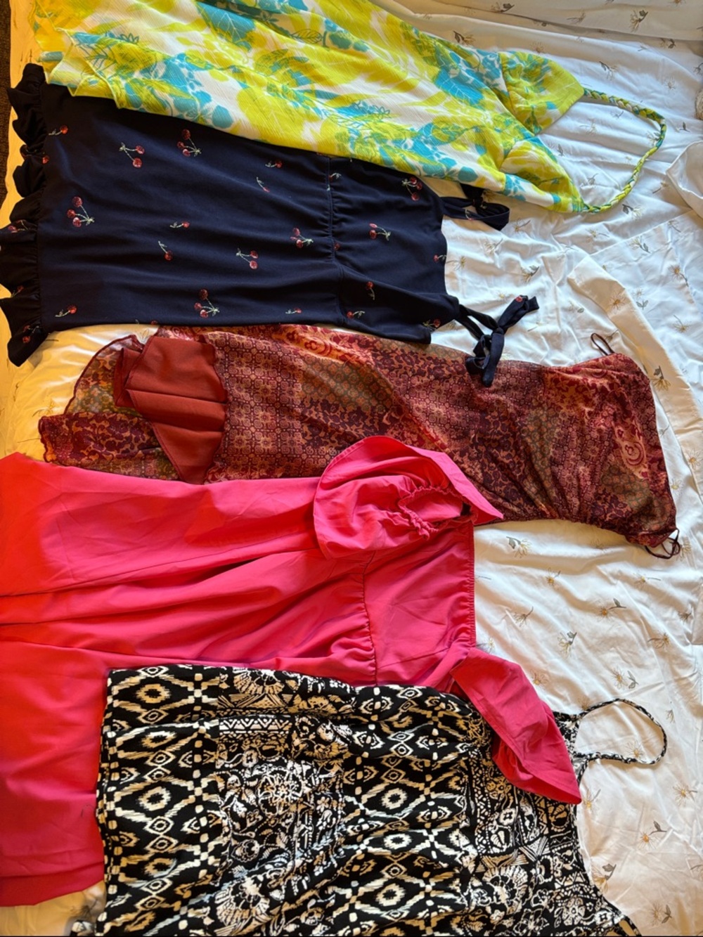 Summer Dresses 5 Pack - Bright Pink, Black & Floral Styles in size Small
